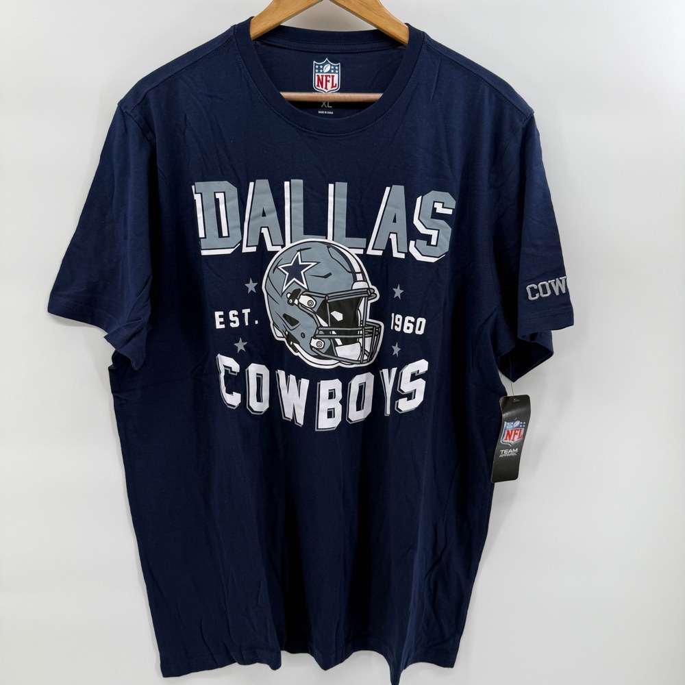 NFL‎ Dallas Cowboys T-Shirt Mens XL Navy Blue Graphic Helmet